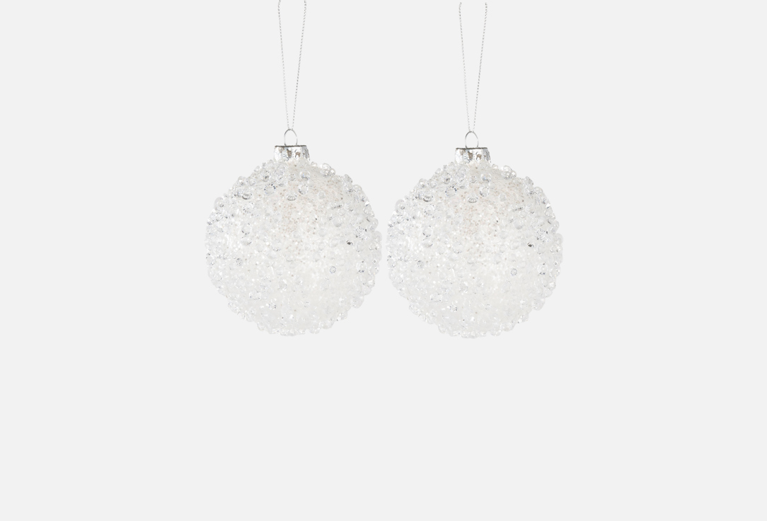 

Набор елочных игрушек ANNA LAFARG EMILY, Прозрачный, Шар с каплями, 8 см 2 шт