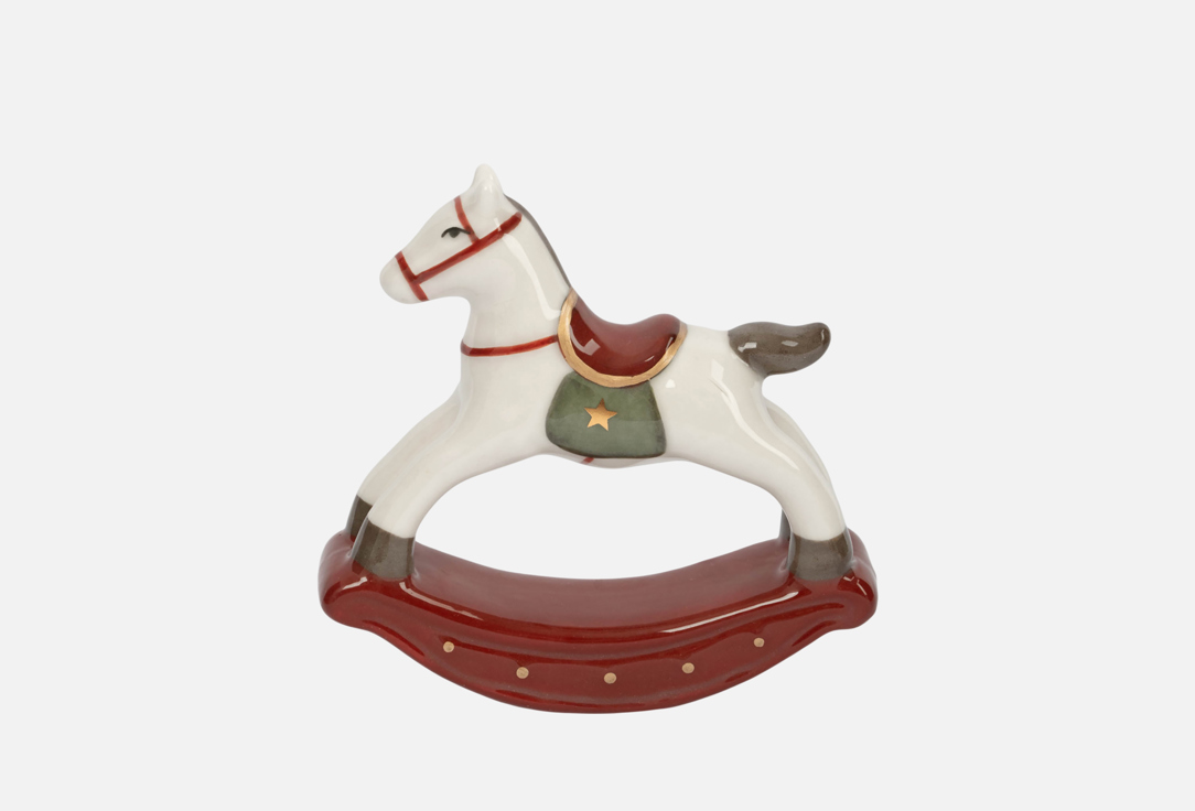 Изображение товара Статуэтка Anna Lafarg Emily Bright horse 10 см Лошадка-качалка бежево-бордовая