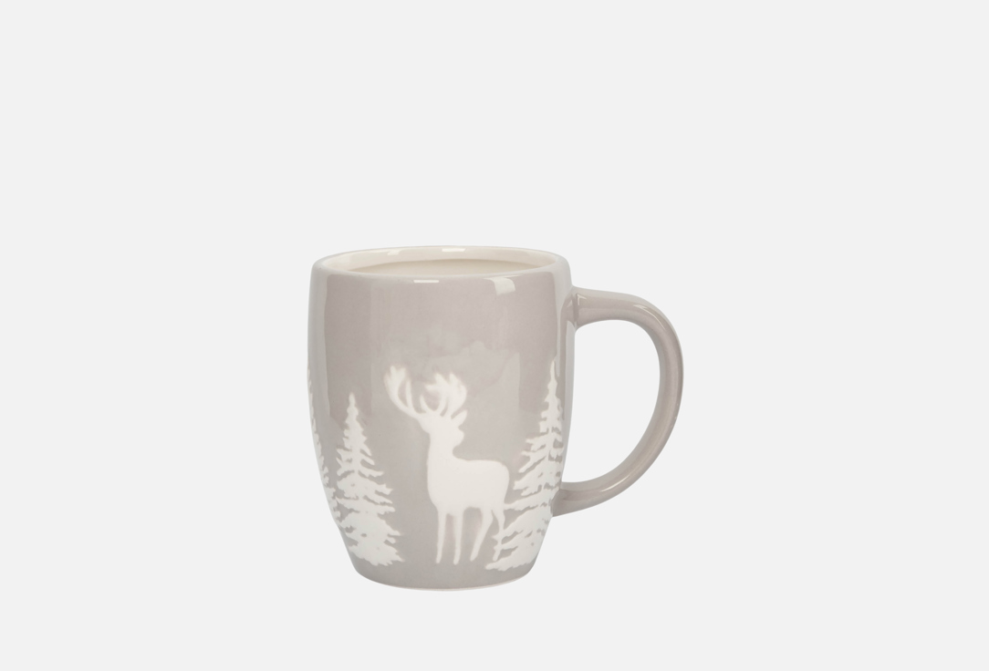 

Кружка ANNA LAFARG EMILY, Принт, Maral grey, Олень в лесу, серо-белая 1 шт