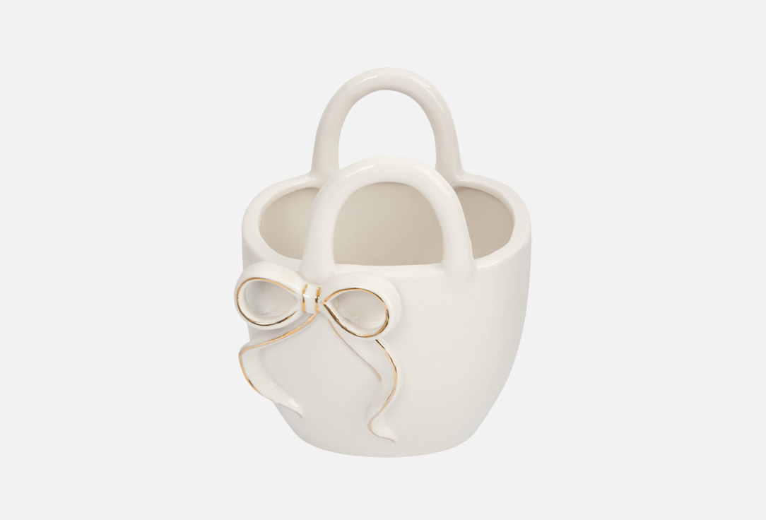 

Ваза для цветов ANNA LAFARG EMILY, Белый, Townlet, Сумка с бантом, бело-золотистая, 16 см, декоративная 1 шт