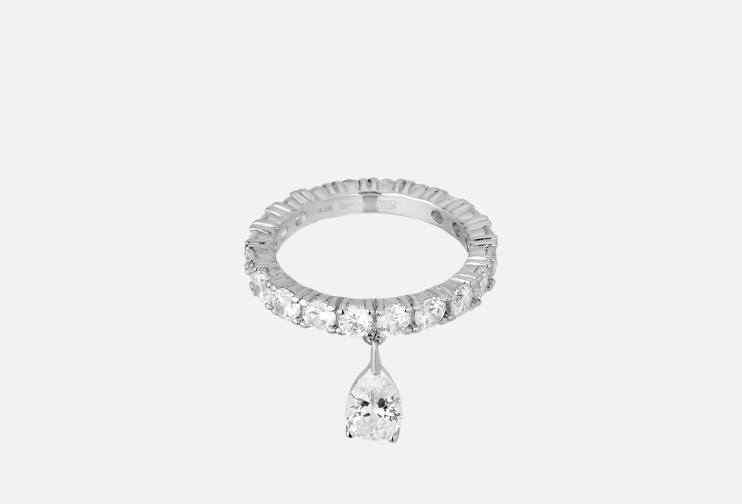 Изображение товара Серебряное кольцо Mendel white drop с цирконом и родиевым покрытием для женщин