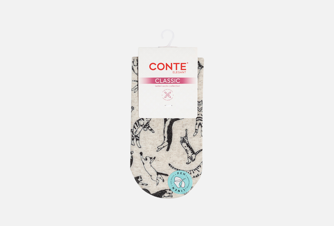 

Носки CONTE ELEGANT, Принт, Classic, бежевые 23-25 мл
