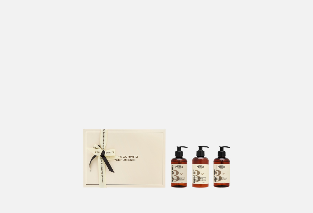 Изображение товара Подарочный набор с парфюмом PRESS GURWITZ №3 300 мл гель, мыло, лосьон