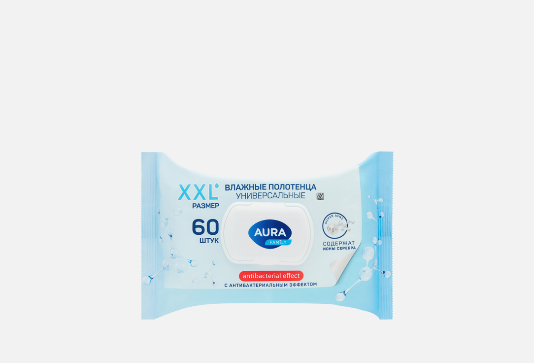 

Влажные полотенца AURA, Универсальные 60 шт