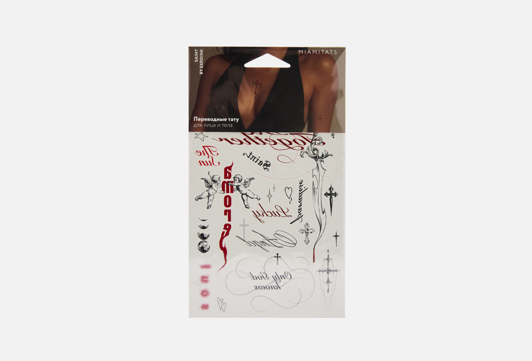 Изображение товара Переводные тату MIAMITATS Saint by sxrdink для женщин, безопасные и стильные временные украшения дл