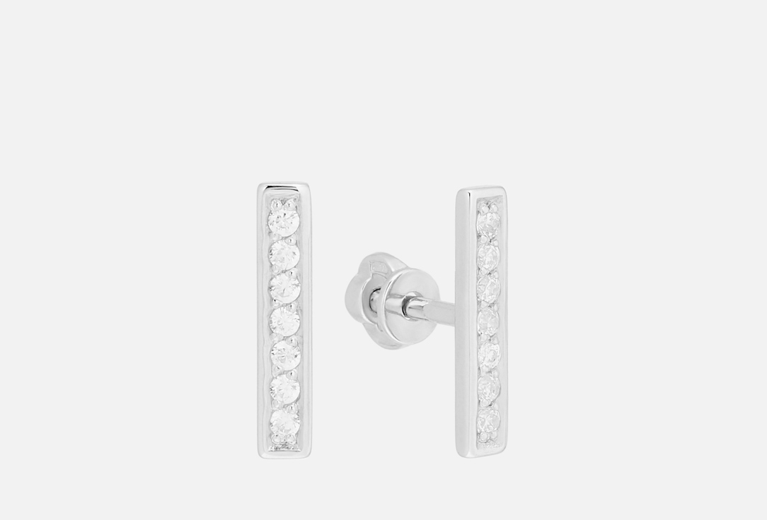 

Серьги-пусеты серебряные FOROSTINA.K SILVER, Бриллиантовый молот 2 шт