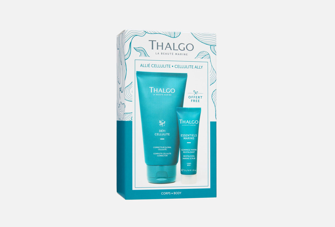 Изображение товара Набор для ухода за кожей лица и тела Thalgo Cellulite Ally антицеллюлитный скраб крем