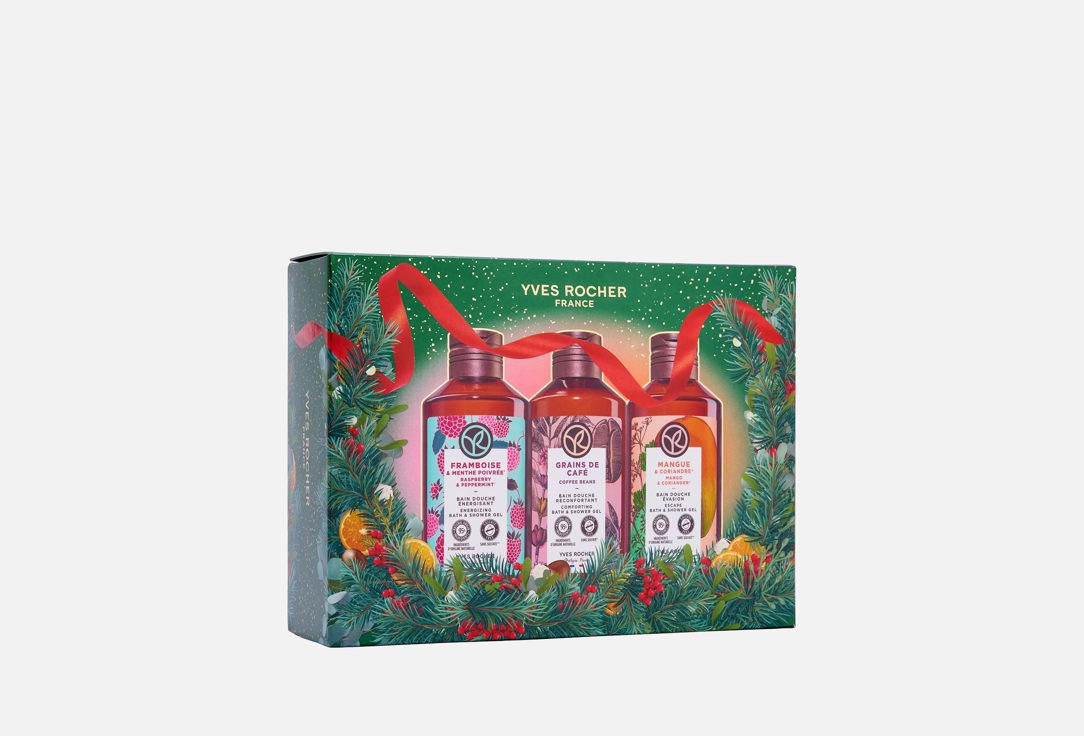 Изображение товара Подарочный набор гелей для душа и ванны Yves Rocher ароматные бестселлеры 3x200 мл
