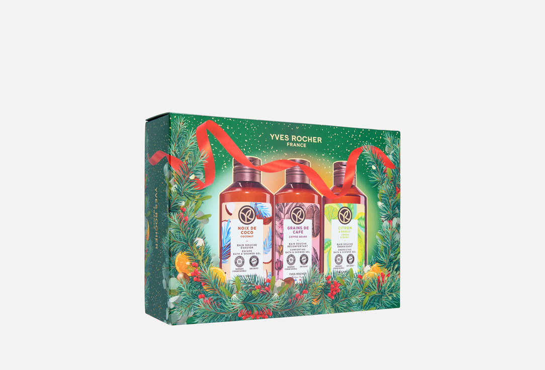 Изображение товара Подарочный набор для душа и ванны Yves Rocher Солнечная экзотика 3 геля 200 мл each