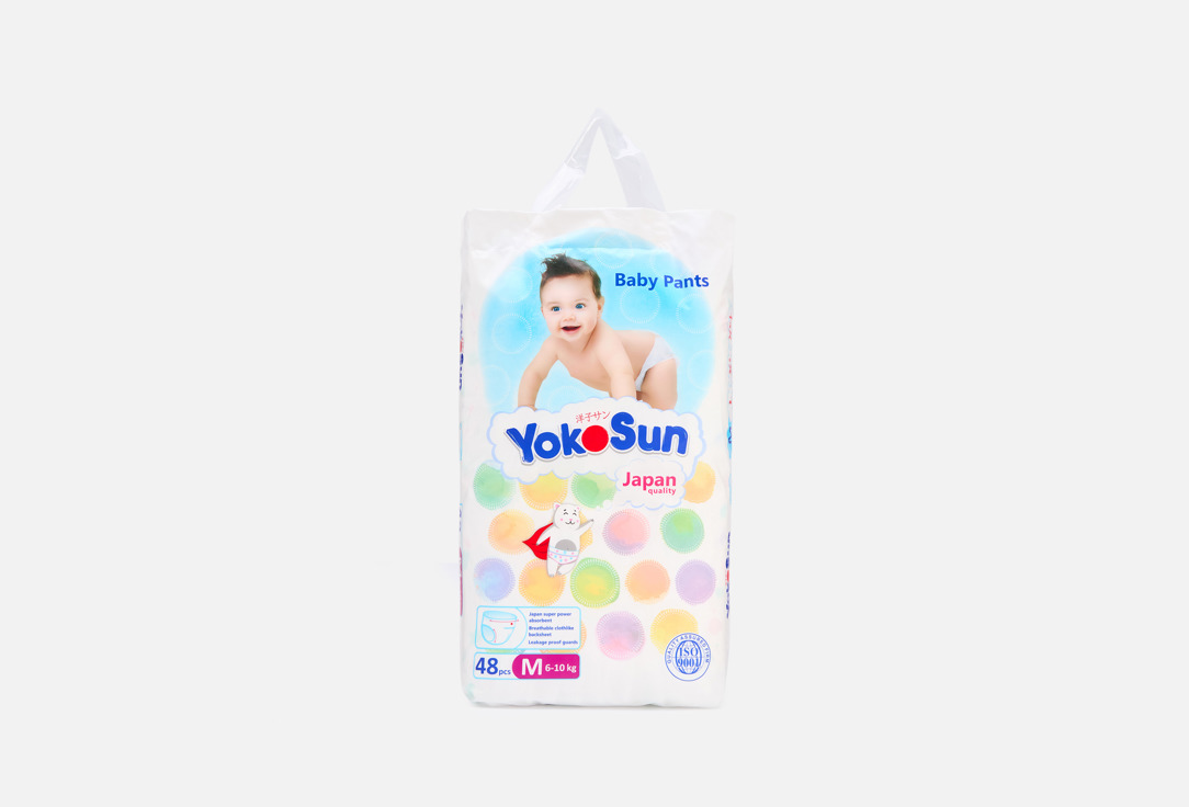 

Трусики-подгузники для детей YOKOSUN, M, 6-10 кг 48 шт