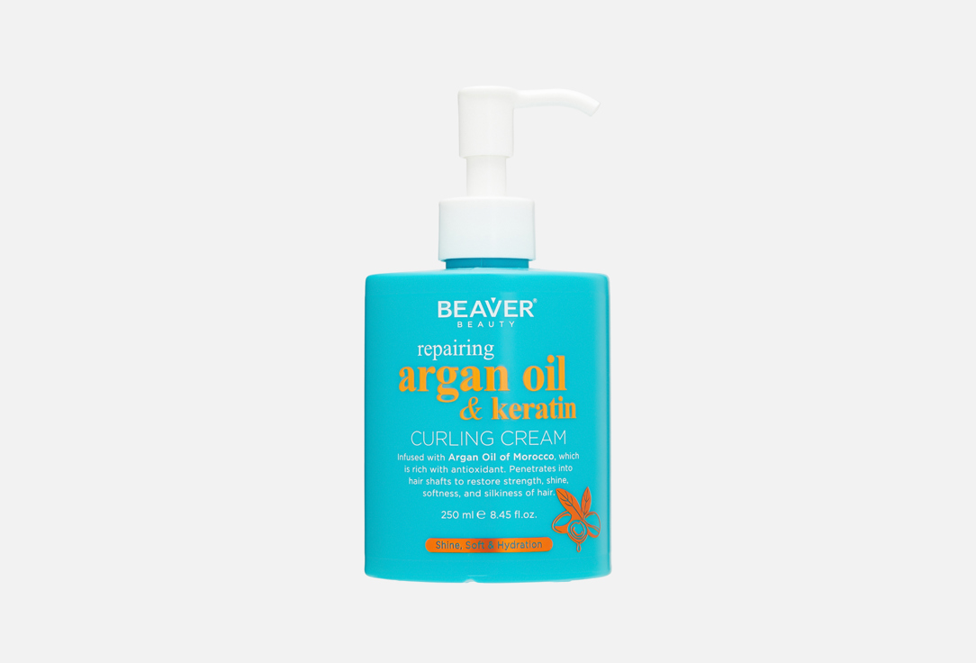 

Крем для кудрявых волос BEAVER, Argan oil & keratin 250 мл