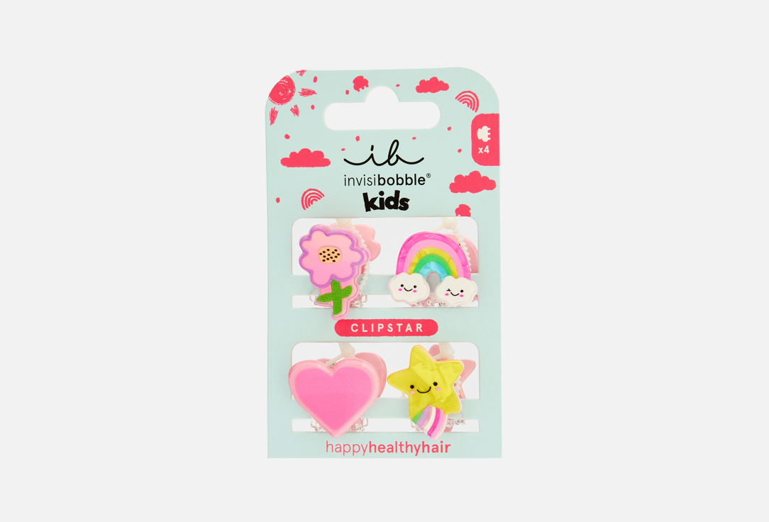 

Детские заколки-крабики для волос INVISIBOBBLE, Happy World 4 шт