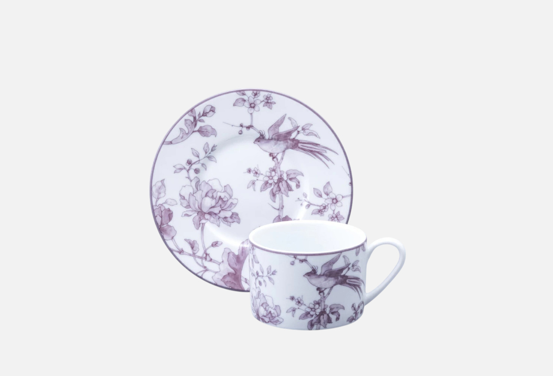 

ЧАШКА С БЛЮДЦЕМ ИМПЕРАТОРСКИЙ ФАРФОРОВЫЙ ЗАВОД, Принт, Соло Monplaisir Violet 1 пар