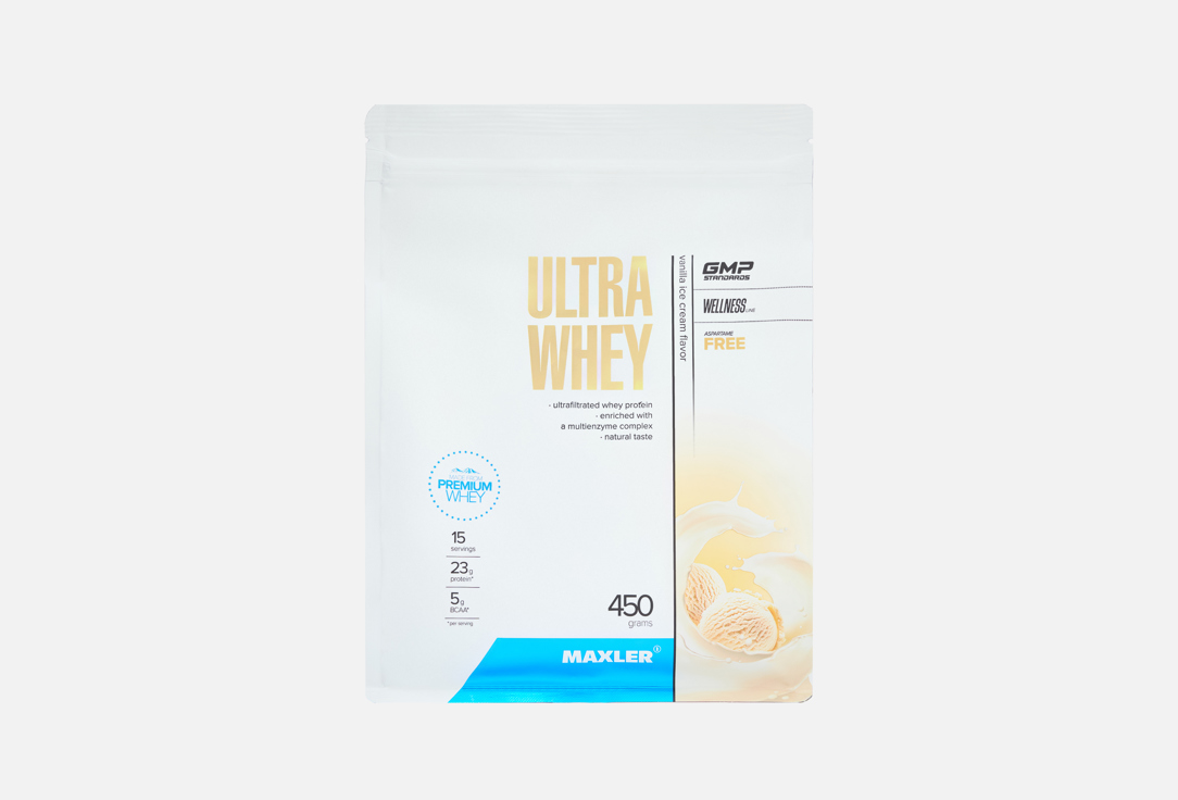 

сывороточный протеин MAXLER, Ultra Whey ванильное мороженое в порошке 450 г