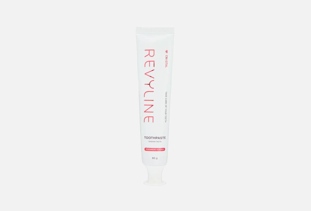 Изображение товара Зубная паста Revyline Crystal strawberry без фтора 80 г натуральный уход свежесть