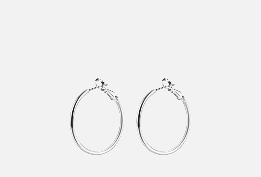 

Серьги-кольца RINOVA, Серебристые 3 см 2 шт