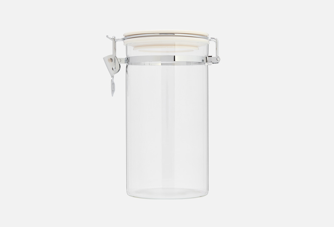 Изображение товара Банка для сыпучих продуктов с замком Regent inox Linea Desco 1200 мл герметичная