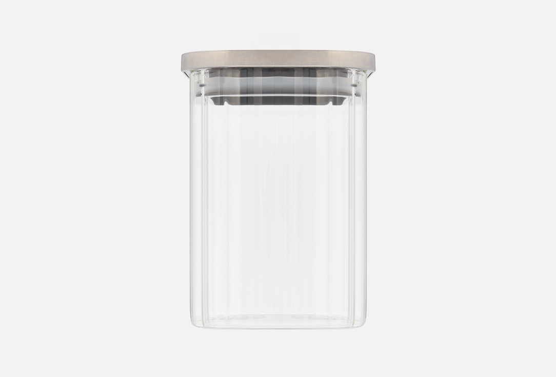 Изображение товара Банка для сыпучих продуктов Regent inox Linea Desco 850 мл квадратная