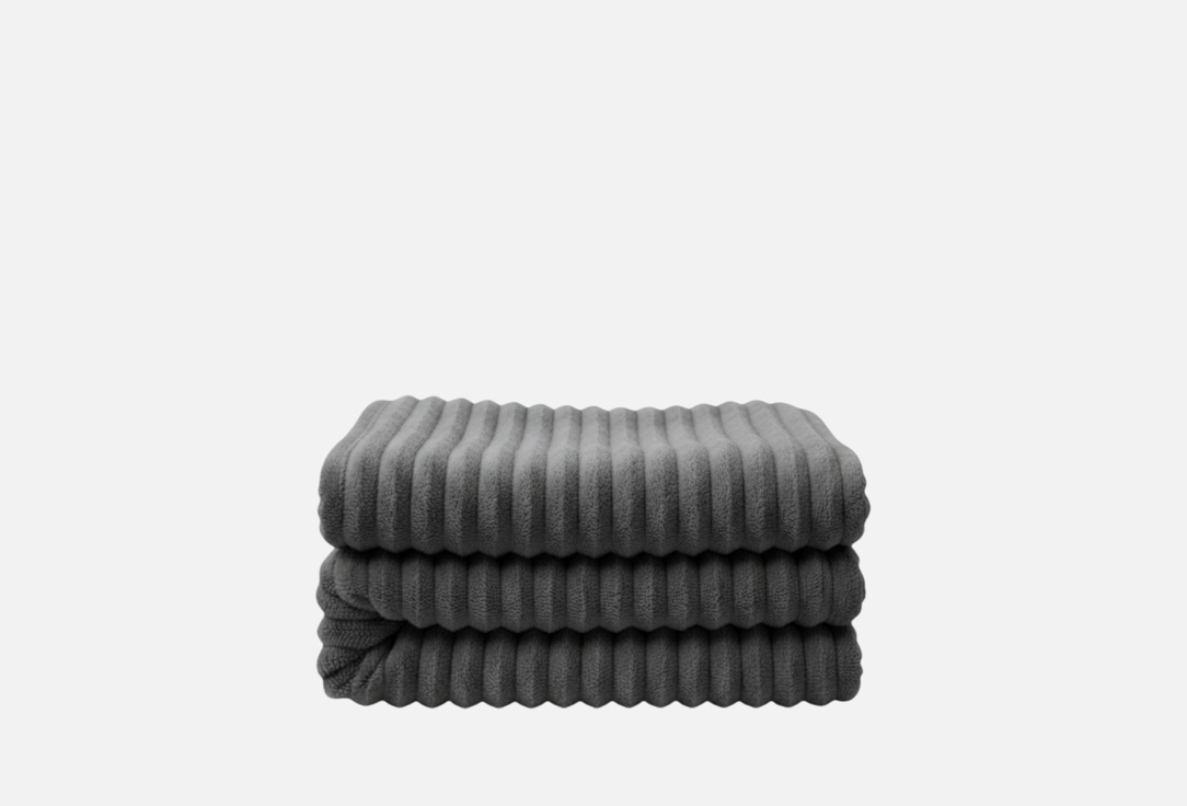 Изображение товара Пушистый плед Tilkku Takki Pehmeä 200х220 см темно-серый микрофибра полиэстер