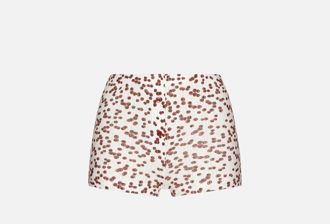 Изображение товара Пижамные шорты Belle YOU Home story из хлопка с ажурным плетением и терракотовым принтом