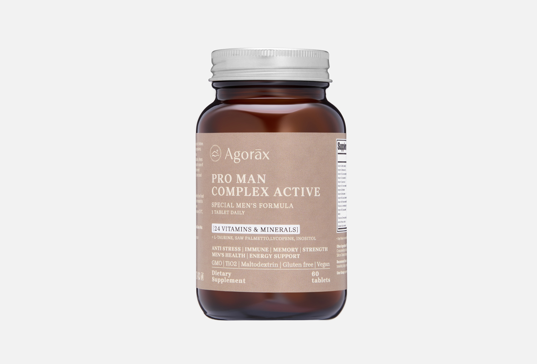 Изображение товара Комплекс витаминов и минералов для мужчин Agorax Pro Men Complex Active таблетки 60 шт
