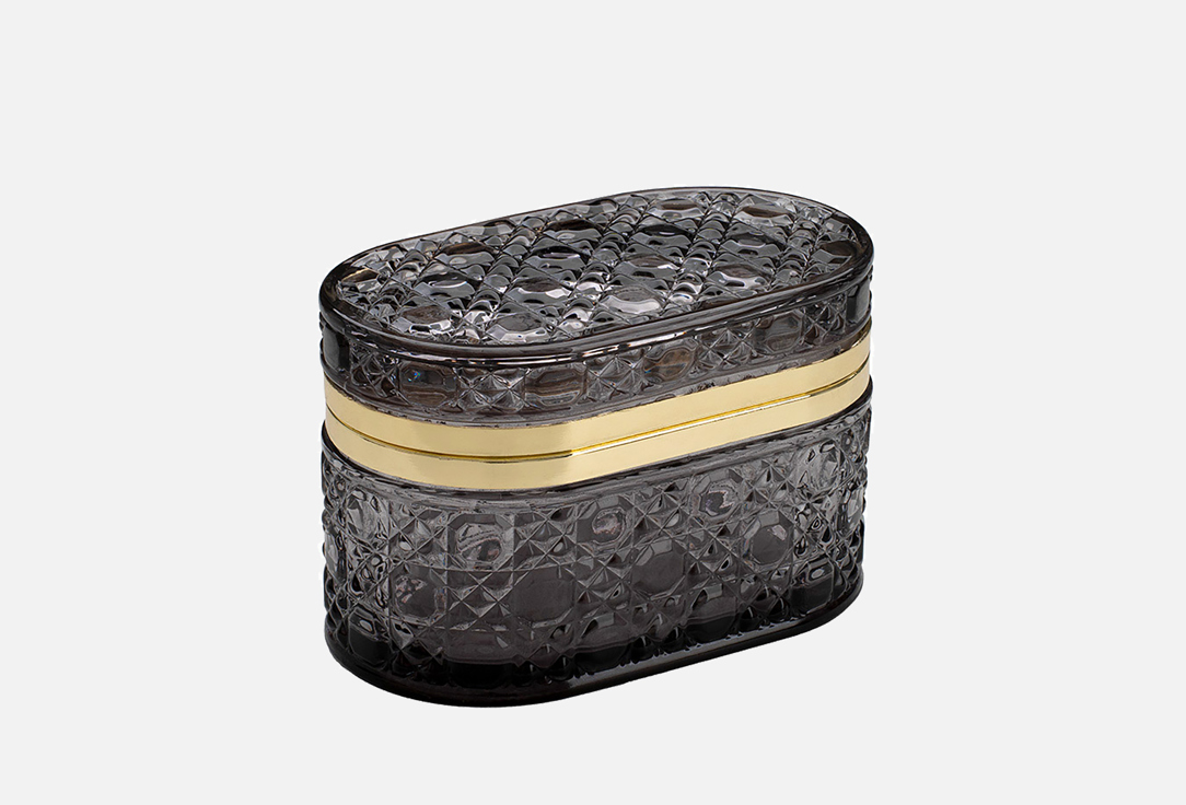 Изображение товара Стеклянная шкатулка Вещицы овальная с крышкой для мелочей