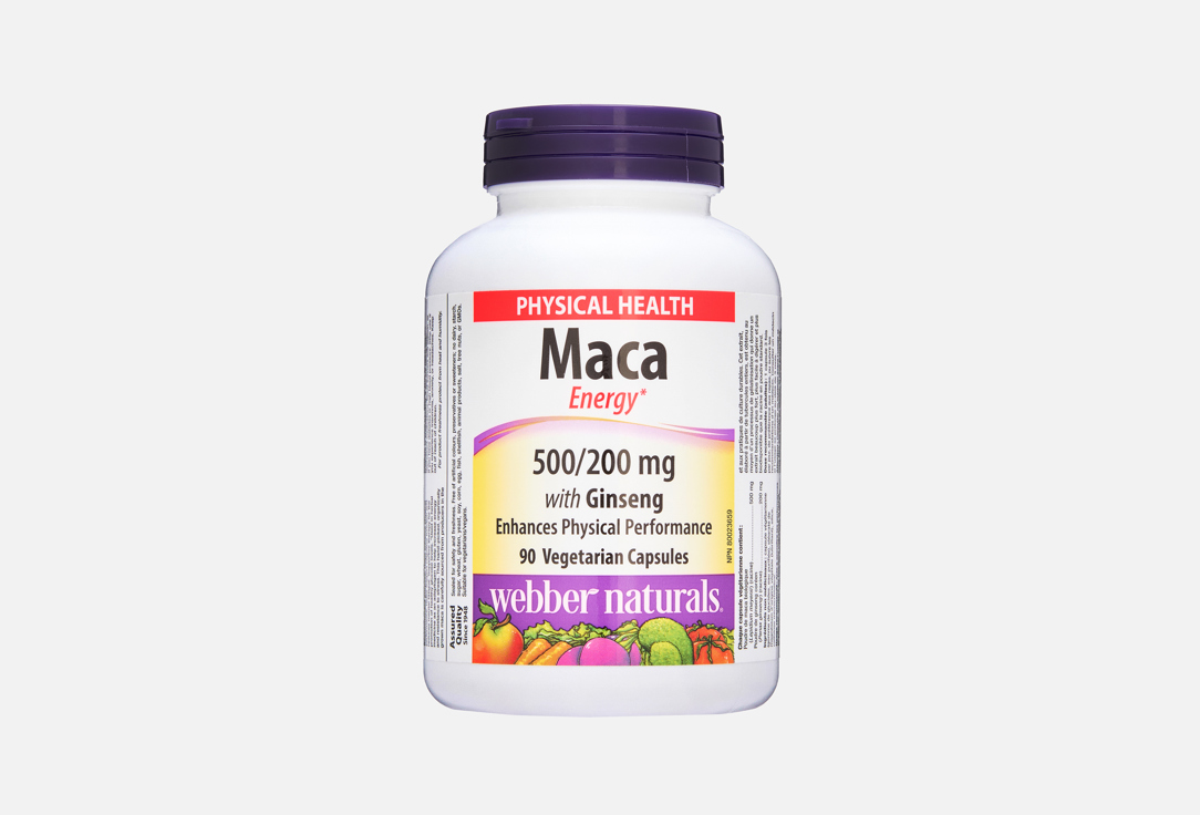 

мака и женьшень WEBBER NATURALS, Энерджи в капсулах 90 шт
