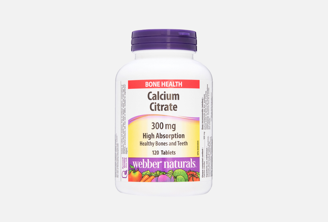 Изображение товара Кальций цитрат Webber Naturals 300 мг для здоровья костей и зубов