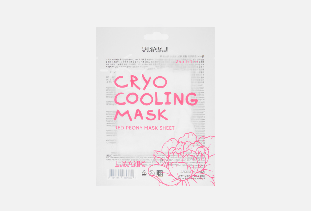 

Охлаждающая тканевая маска для лица L.SANIC, Cryo Cooling Red Peony 1 шт
