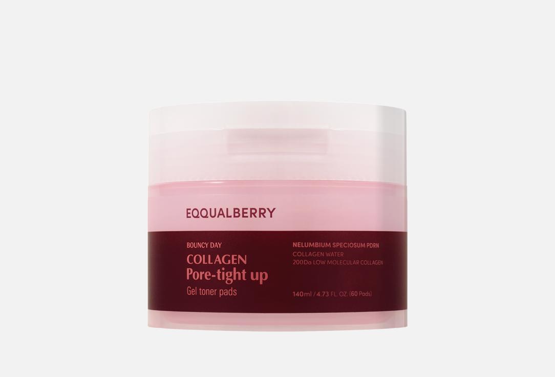 

Гелевые тонер-пэды для лица EQQUALBERRY, Collagen Pore-Tight Up 60 шт