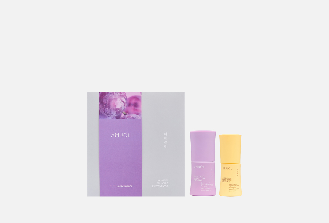 Изображение товара Подарочный набор ухода для лица AMIJOLI Yuzu & Resveratrol антиоксидантный крем и сыворотка