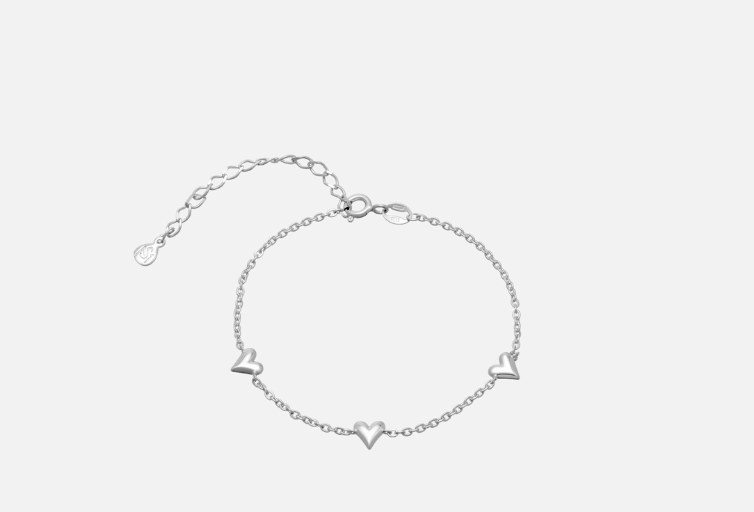 Браслет серебряный SILVERME С сердечками 1 шт