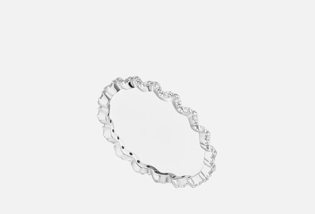 Изображение товара Стильное серебряное кольцо SILVERME с дорожкой из кристаллов для женщин
