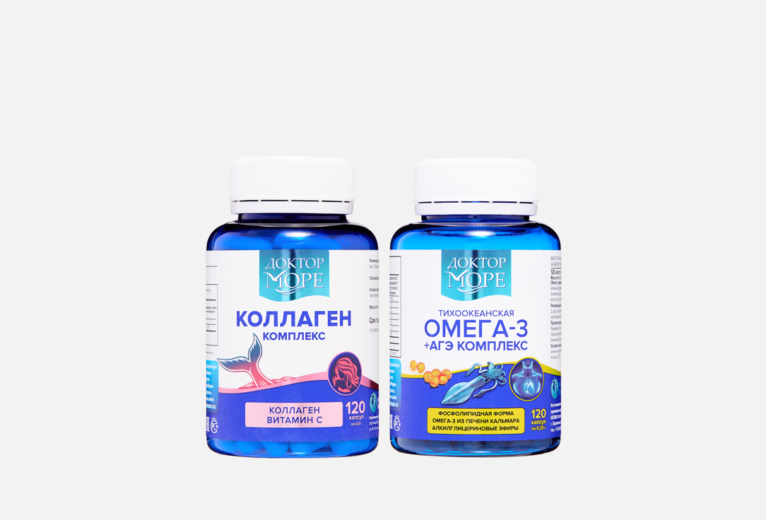 Изображение товара Набор бад Доктор Море коллаген комплекс и омега-3 в капсулах