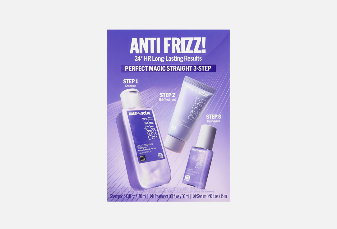 

Набор разглаживающего ухода для волос MISE EN SCENE, Perfect Serum Magic Straight 3-Step 3 шт