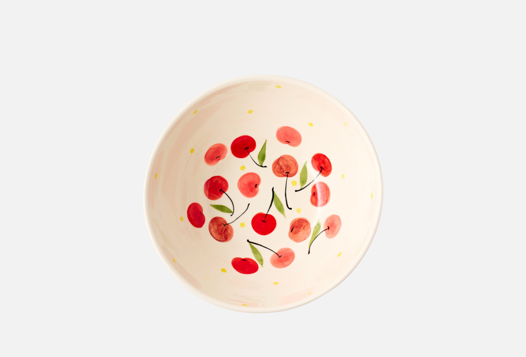

Тарелка глубокая для салата ODARYADARYA, Принт, Вишни 1 шт