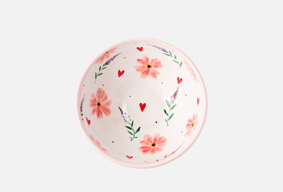 

Тарелка глубокая ODARYADARYA, Принт, Цветочки , сердечки 1 шт