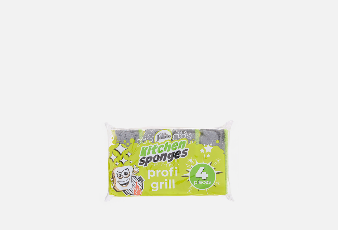 

Губки для мытья посуды JUNDO, Profi Grill 4 шт