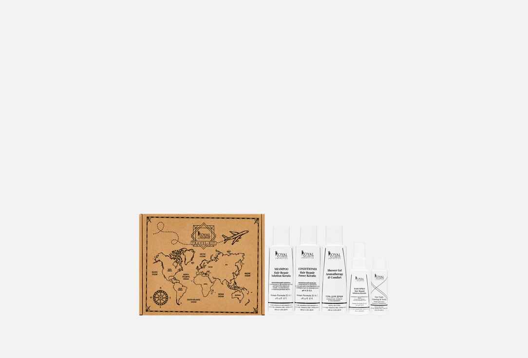 

Тревел-набор средств для волос, тела и лица ROYAL SAMPLES, Travel - kit 5 шт