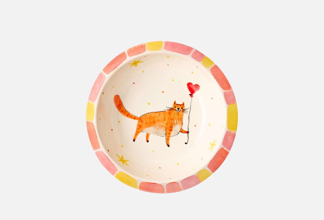 

Тарелка для кормления котов ODARYADARYA, Принт, Котик-обормотик 1 шт
