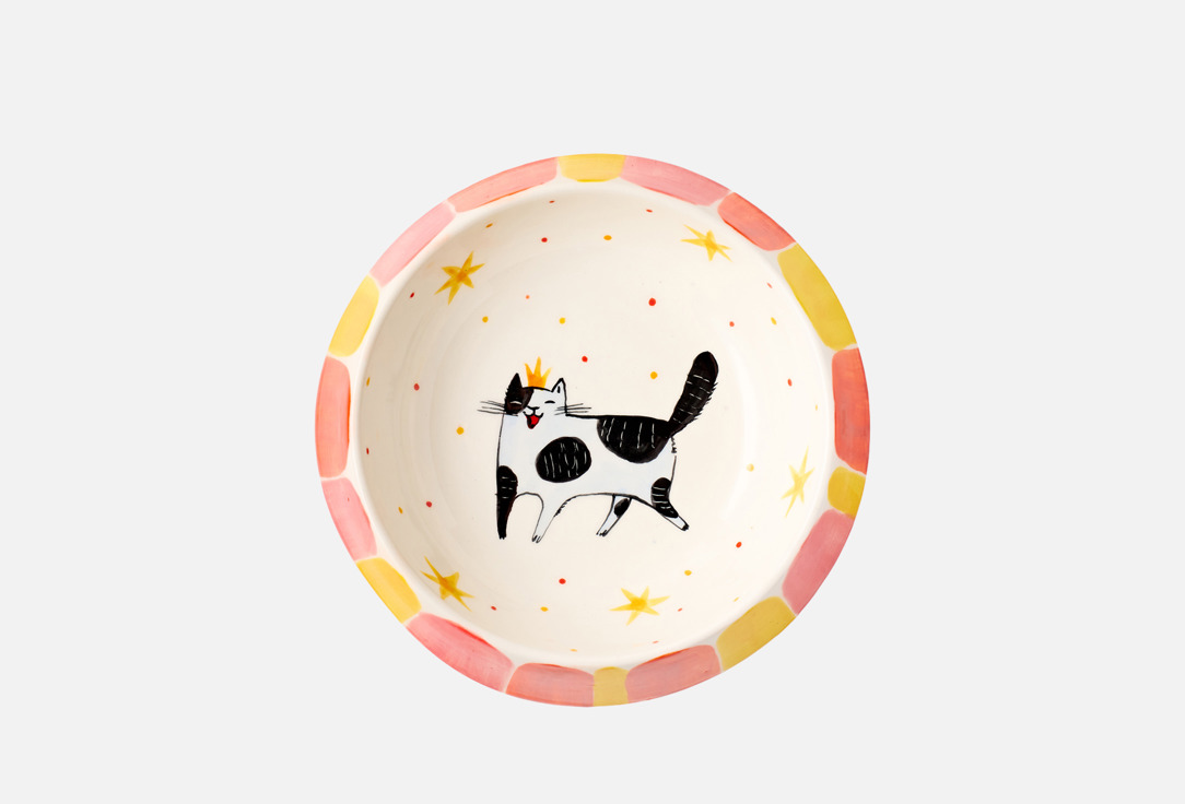 

Тарелка для кормления котов ODARYADARYA, Принт, Киска-принцесса 1 шт