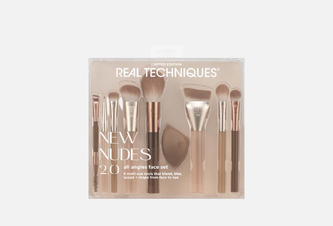 

Набор кистей и спонж для макияжа REAL TECHNIQUES, New Nudes 2.0 All Angles Face Set 9 шт