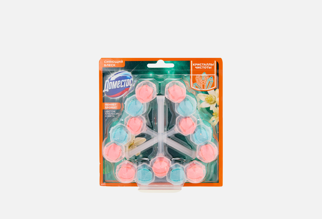 

Подвесной блок для унитаза ДОМЕСТОС, Цитрусовый блеск 3 шт