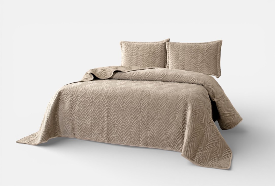 

Покрывало с наволочками SOFI DE MARKO, Бежевый, Таира, светло-бежевое, 240х260 см 3 шт