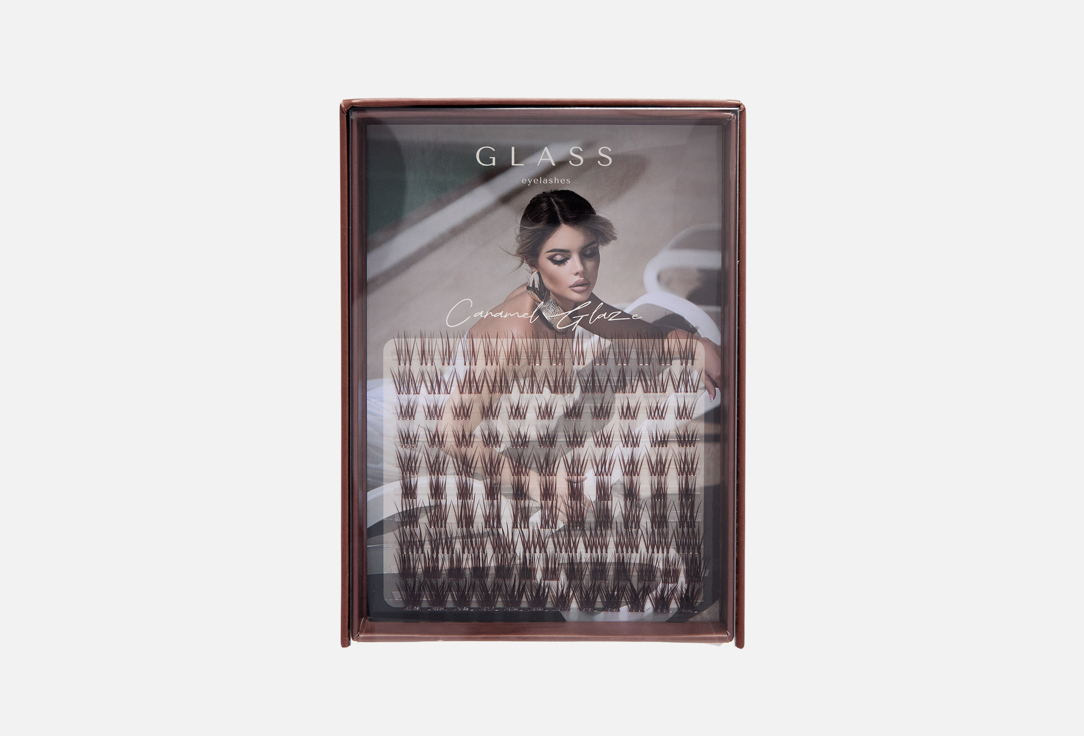 

Коричневые накладные ресницы пучки GLASS EYELASHES, CARAMEL GLAZE 10-14 mm 114 шт
