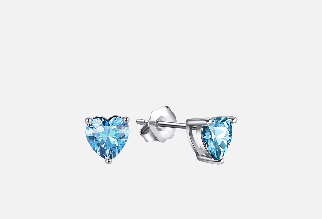 

Серьги-пусеты серебряные MENDEL, Blue heart stud