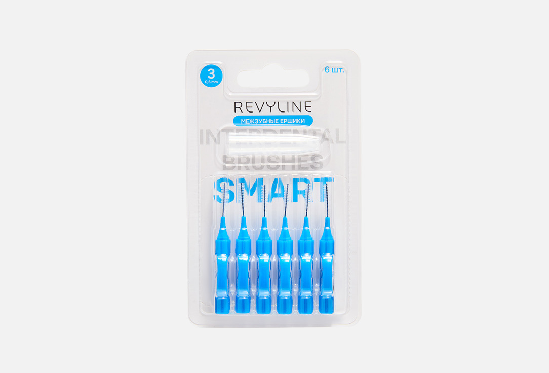

Межзубные ершики REVYLINE, Smart 0,6 мм, голубые 6 шт