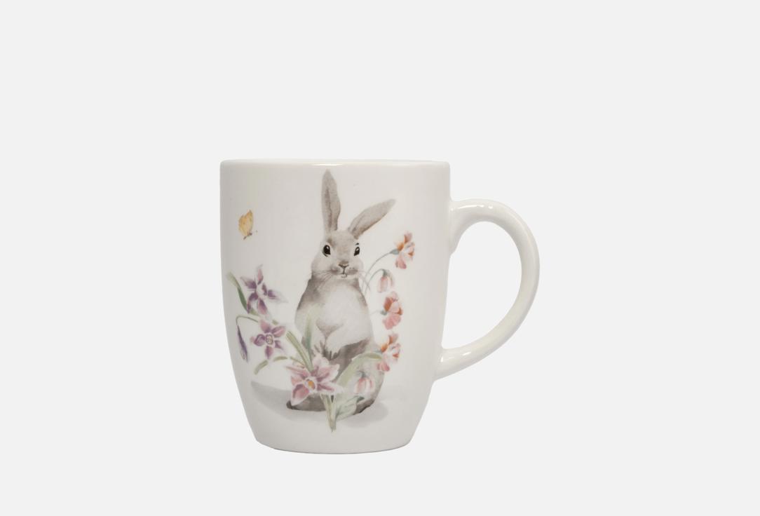 

Кружка ANNA LAFARG EMILY, Принт, Flower Rabbit, Кролик с цветами, белая 1 шт