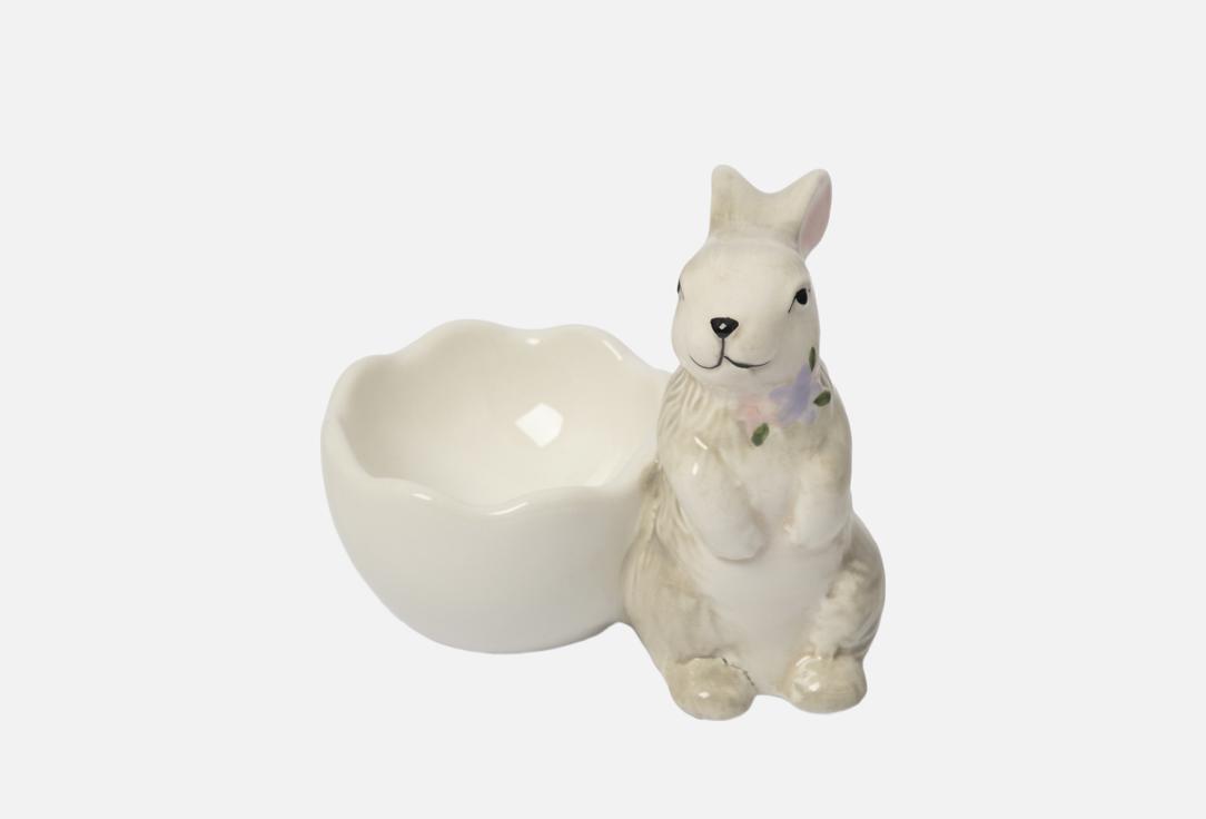 

Подставка для яйца ANNA LAFARG EMILY, Мультиколор, Brown Rabbit, Кролик с цветами, серая, 8 см 1 шт