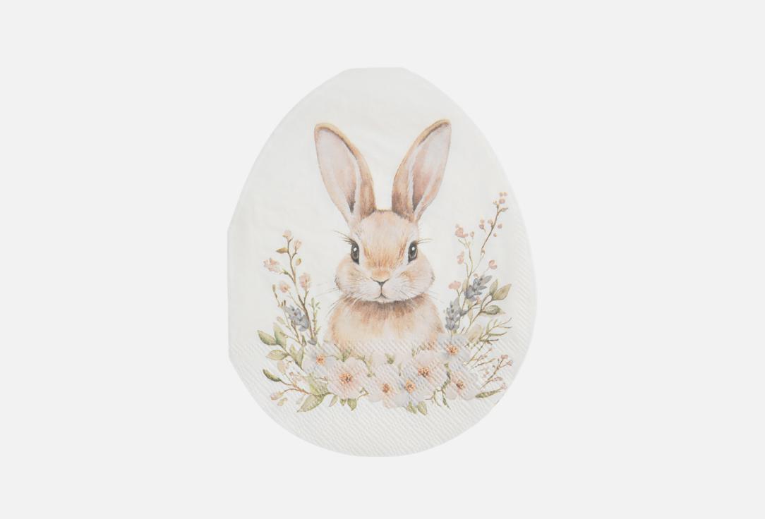 

Салфетки бумажные ANNA LAFARG EMILY, Принт, Flower Rabbit, Кролик в цветах, 33х23 см 20 шт